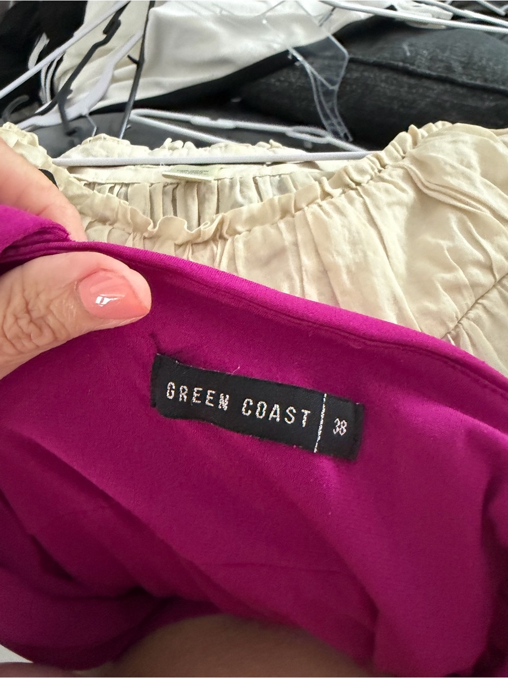 One-Shoulder Fuchsia Evening Gown with Twist Detail - Picture 2 of 4